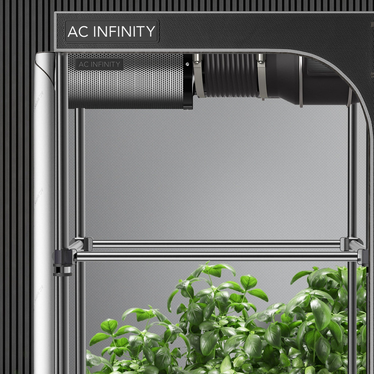 Mounting bars demo in grow tent