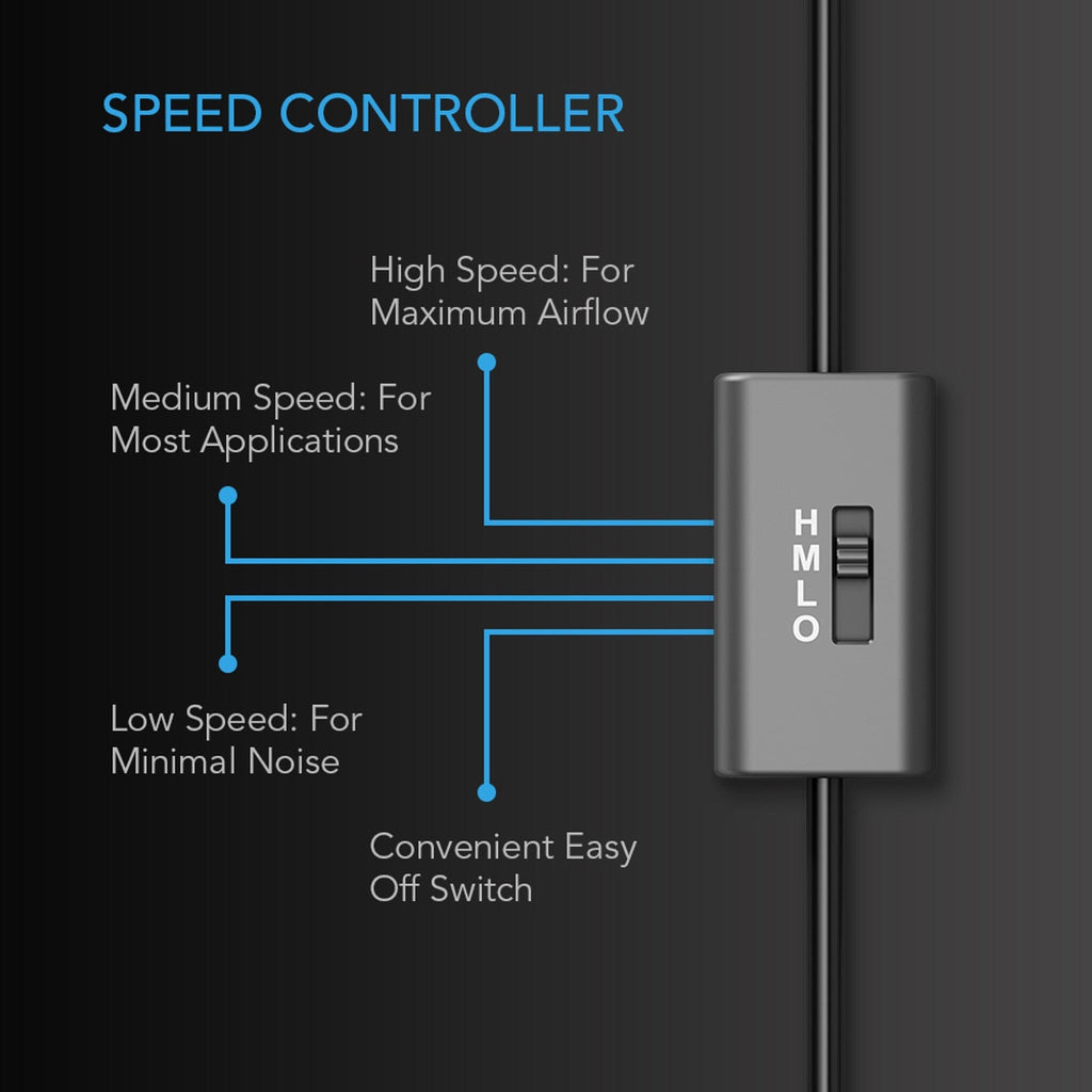 Multifan S1, Quiet USB Cooling Fan, 80 MM - Quick Bloom Lights