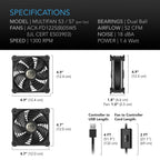 Multifan S3, Quiet USB Cooling Fan, 120 MM - Quick Bloom Lights