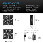 Multifan S4, Quiet USB Cooling Fan, 140 MM - Quick Bloom Lights
