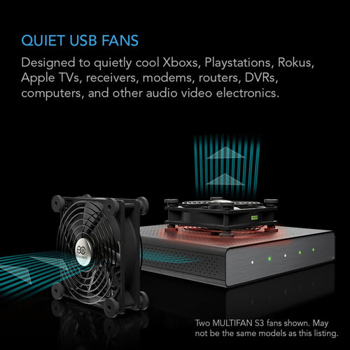 Multifan S7, Quiet USB Cooling Fan, Dual 120 MM - Quick Bloom Lights