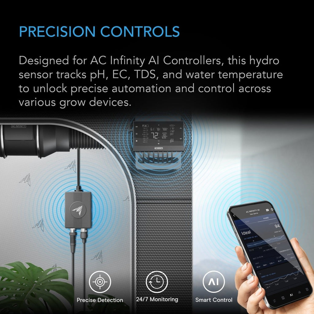 Pre order only : AI Hydro Sensor, for pH, EC, TDS and Water Temp Data Tracking - Quick Bloom Lights