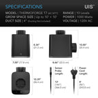 PRE ORDER ONLY - Thermoforge T7, Plant Heater 1000W W AI - Powered VPD Temp control - Quick Bloom Lights