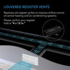 Register Ventilation Grille 4 x 12 inches White - Quick Bloom Lights