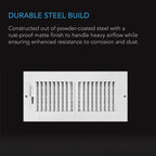 Register Ventilation Grille 6 x 12 inches White - Quick Bloom Lights