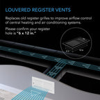 Register Ventilation Grille 6 x 12 inches White - Quick Bloom Lights