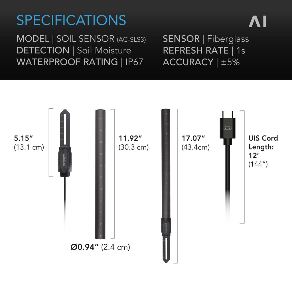 Soil Sensor Probe, Exclusively for Controller AI+ - Quick Bloom Lights
