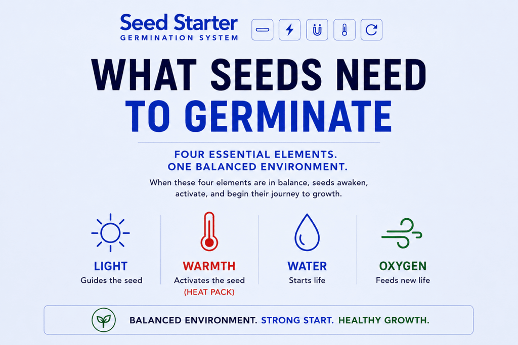 Sprout. + Heat Pack. Seed Germination Kit - Quick Bloom Lights