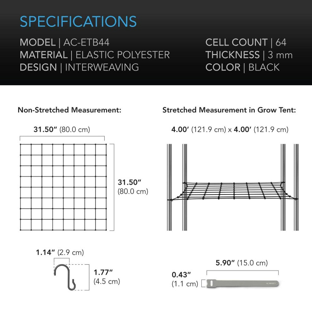 Trellis net 4x4 specifications