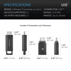 UIS 1 - to - 1 Transmitter & Receiver, Wirelessly Connects UIS Devices and Controllers, 2 - Pack - Quick Bloom Lights