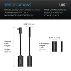 UIS 2 - IN - 1 Splitter, Daisy - Chain Adapter Dongle - Quick Bloom Lights