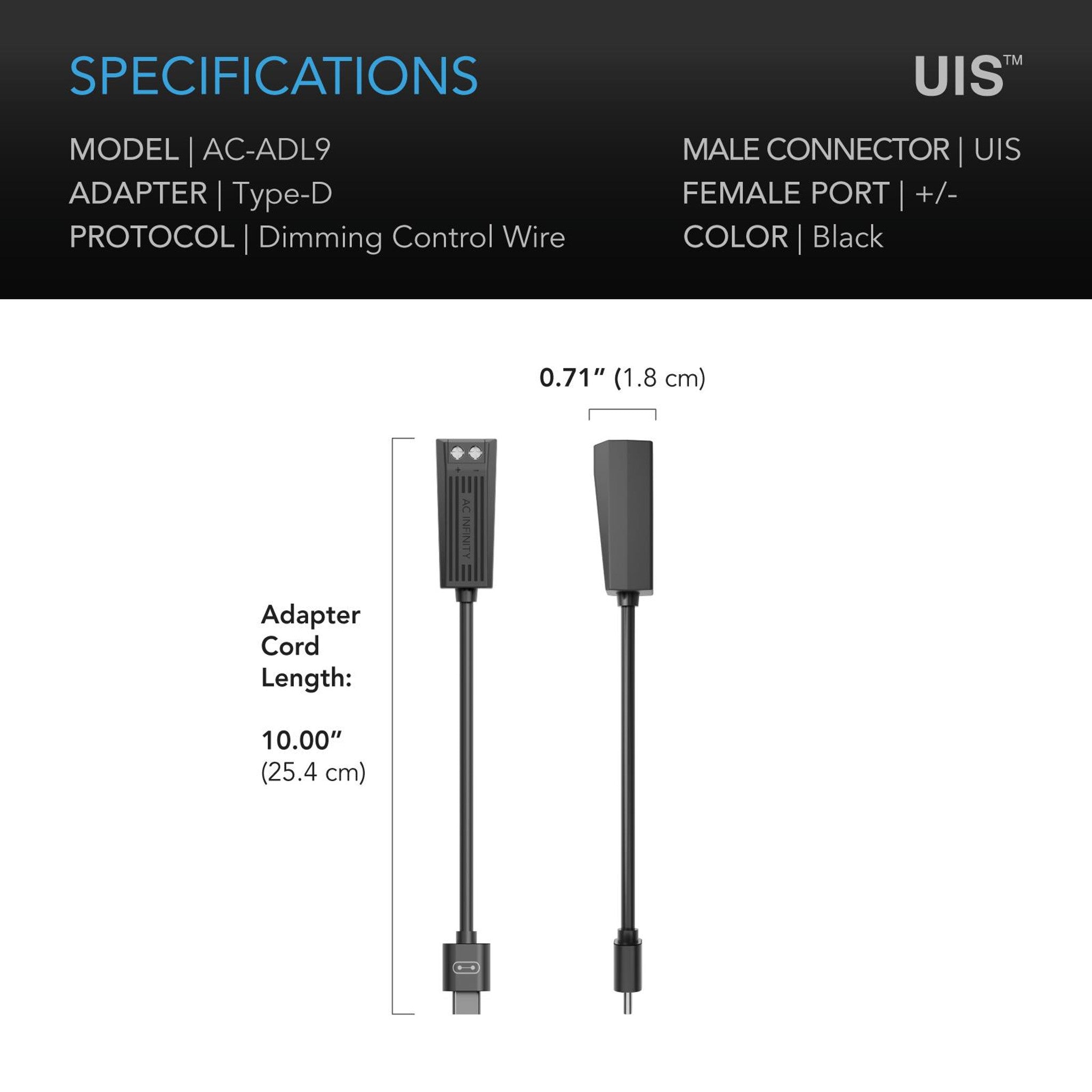 UIS Lighting Adapter Type - D, for LED GROW LIGHTS with Dimmer Control Wire Drivers - Quick Bloom Lights