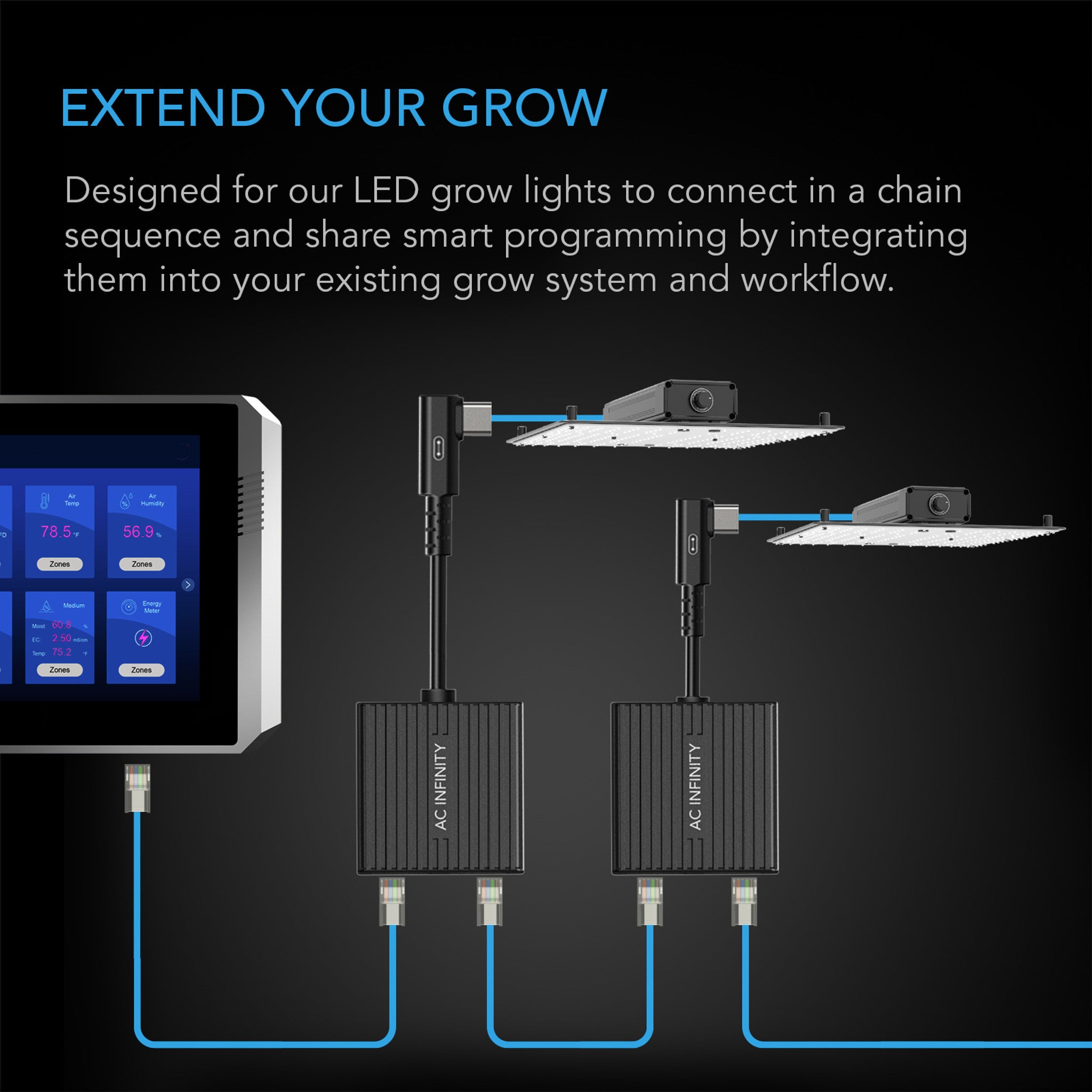 UIS Lighting Daisy - Chain Adapter Dongle / UIS to RJ11 - Quick Bloom Lights