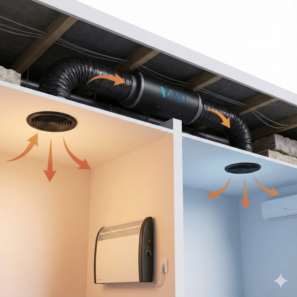 Vind 150mm Silenced Inline Fan w. Manual controller - Quick Bloom Lights