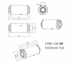 Vind 150mm Silenced Inline Fan w. Manual controller - Quick Bloom Lights