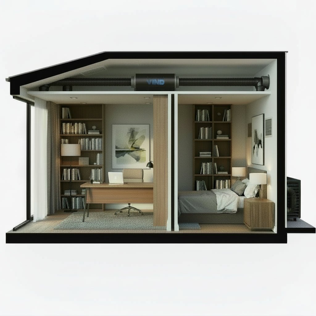 Vind 150mm Silenced Inline Fan w. Manual controller - Quick Bloom Lights