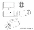 Vind 200mm Silenced Inline Fan w. Manual controller - Quick Bloom Lights