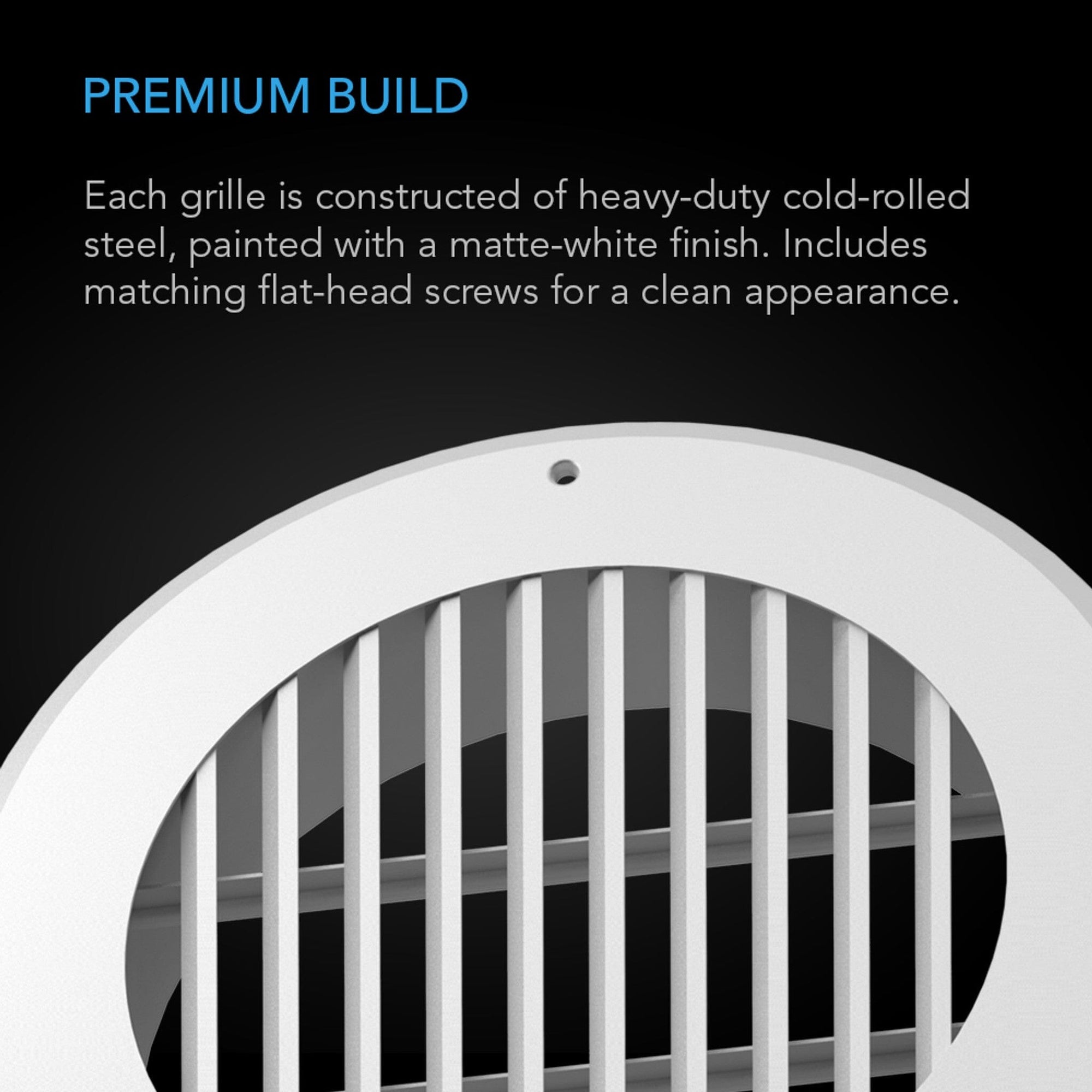 Wall - Mount Duct Grille Vent, White Steel, 4 - Inch - Quick Bloom Lights