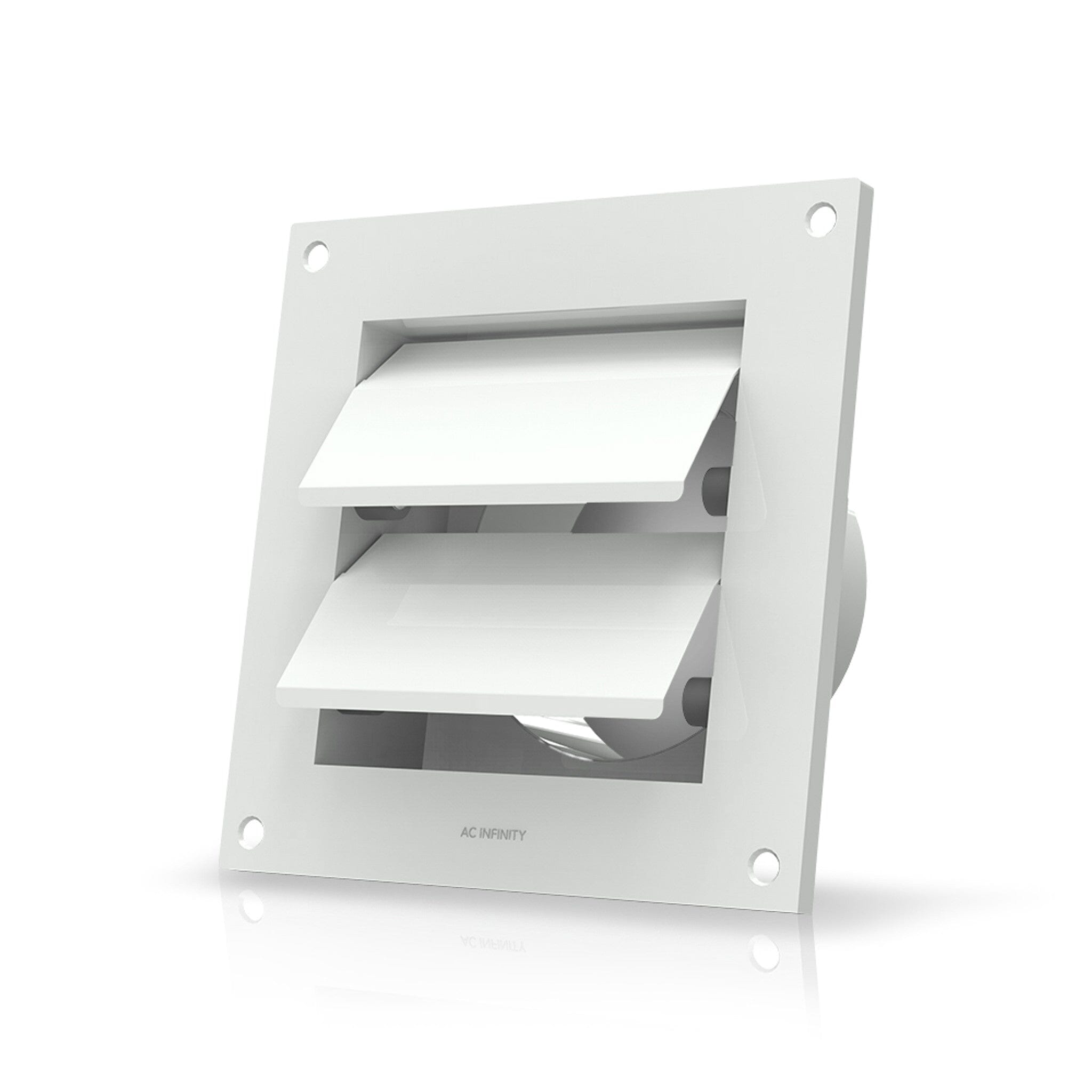 Wall Mount Duct Shutter Grille, 4 - Inch White Steel - Quick Bloom Lights
