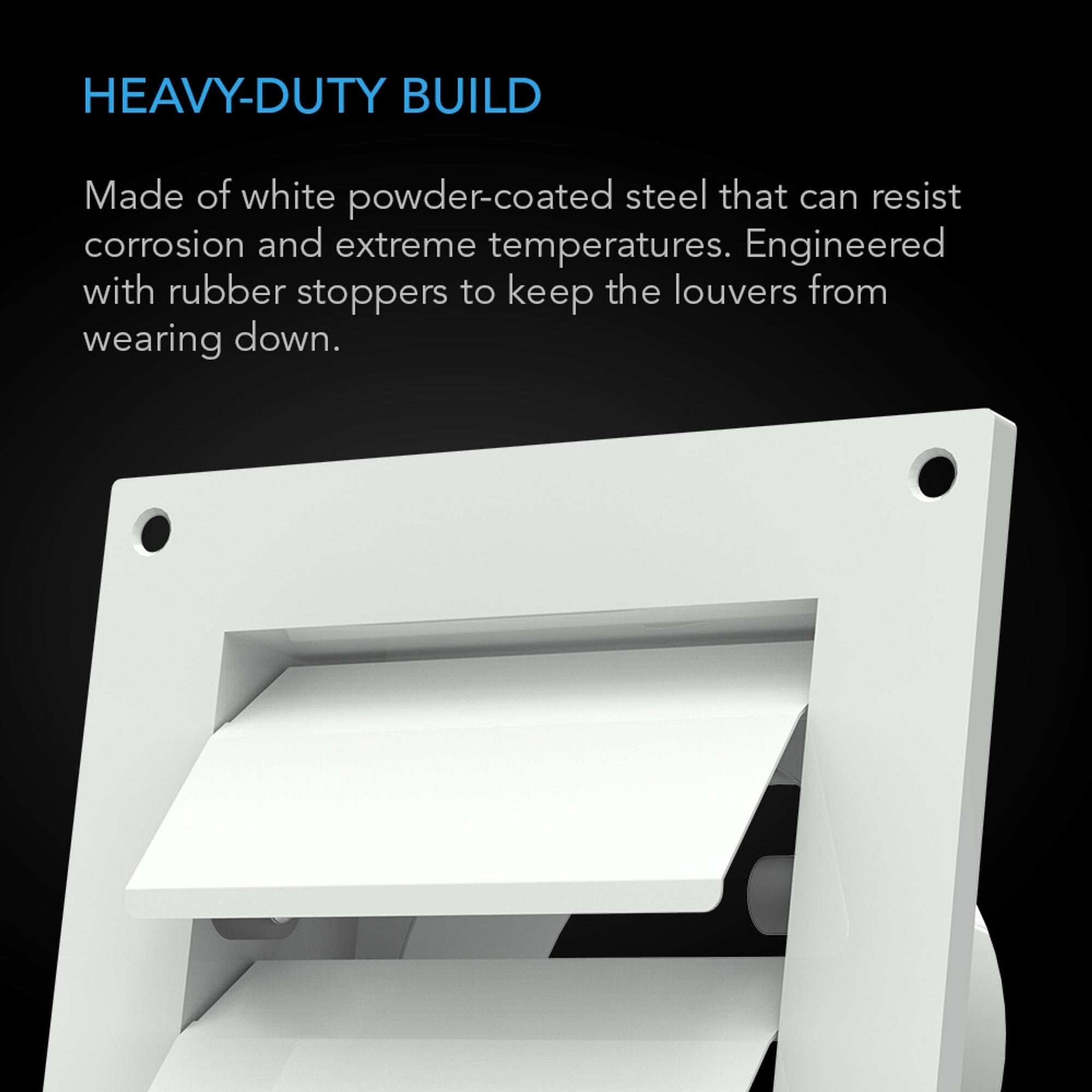Wall Mount Duct Shutter Grille, 6 - Inch White Steel - Quick Bloom Lights