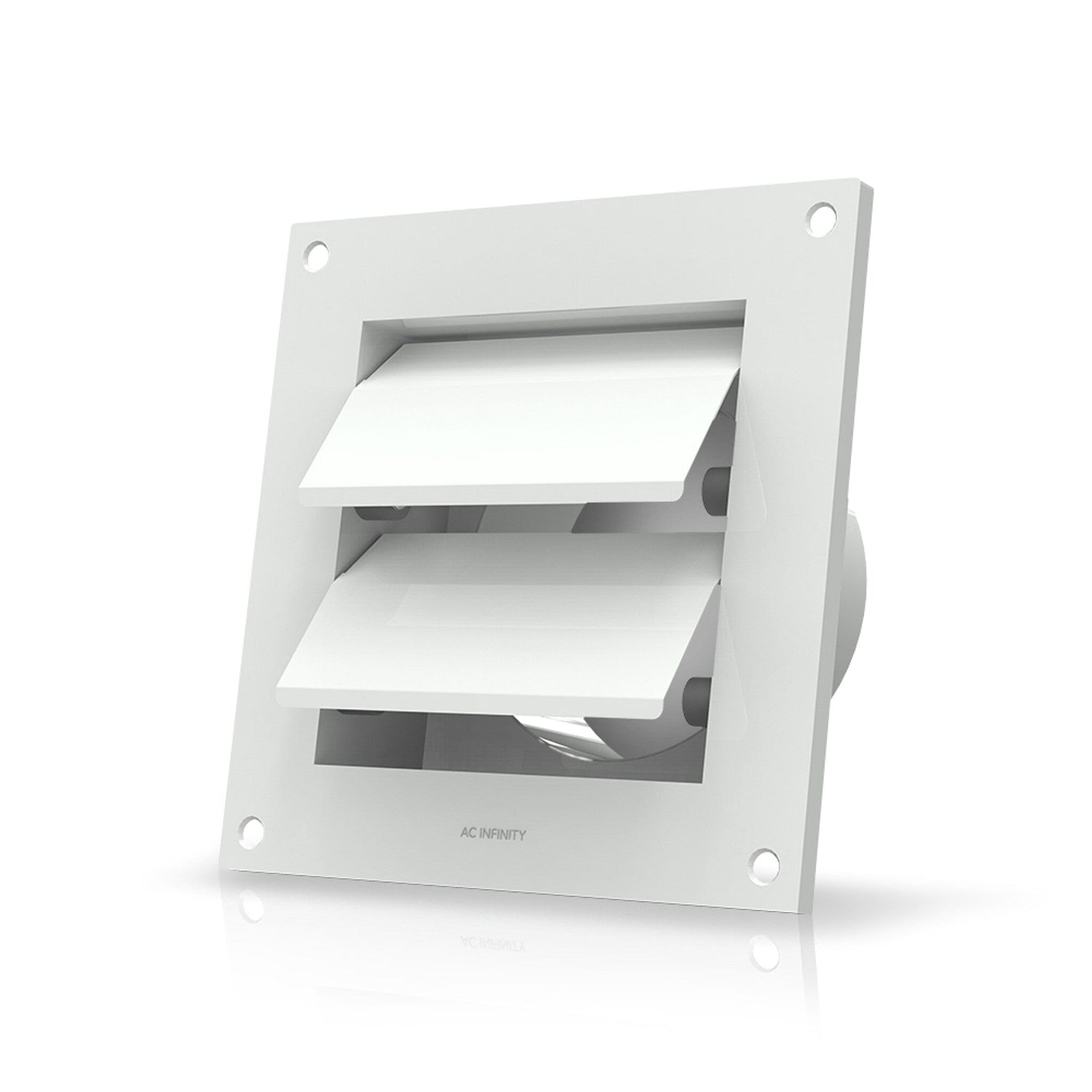 Wall Mount Duct Shutter Grille, 6 - Inch White Steel - Quick Bloom Lights