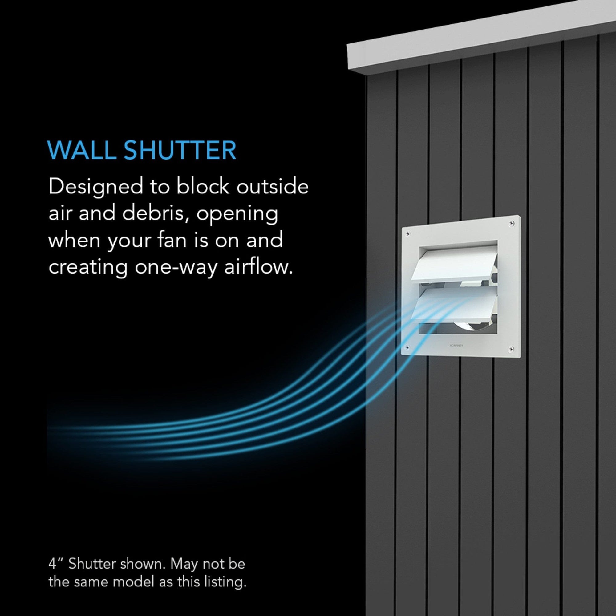 Wall Mount Duct Shutter Grille, 6 - Inch White Steel - Quick Bloom Lights