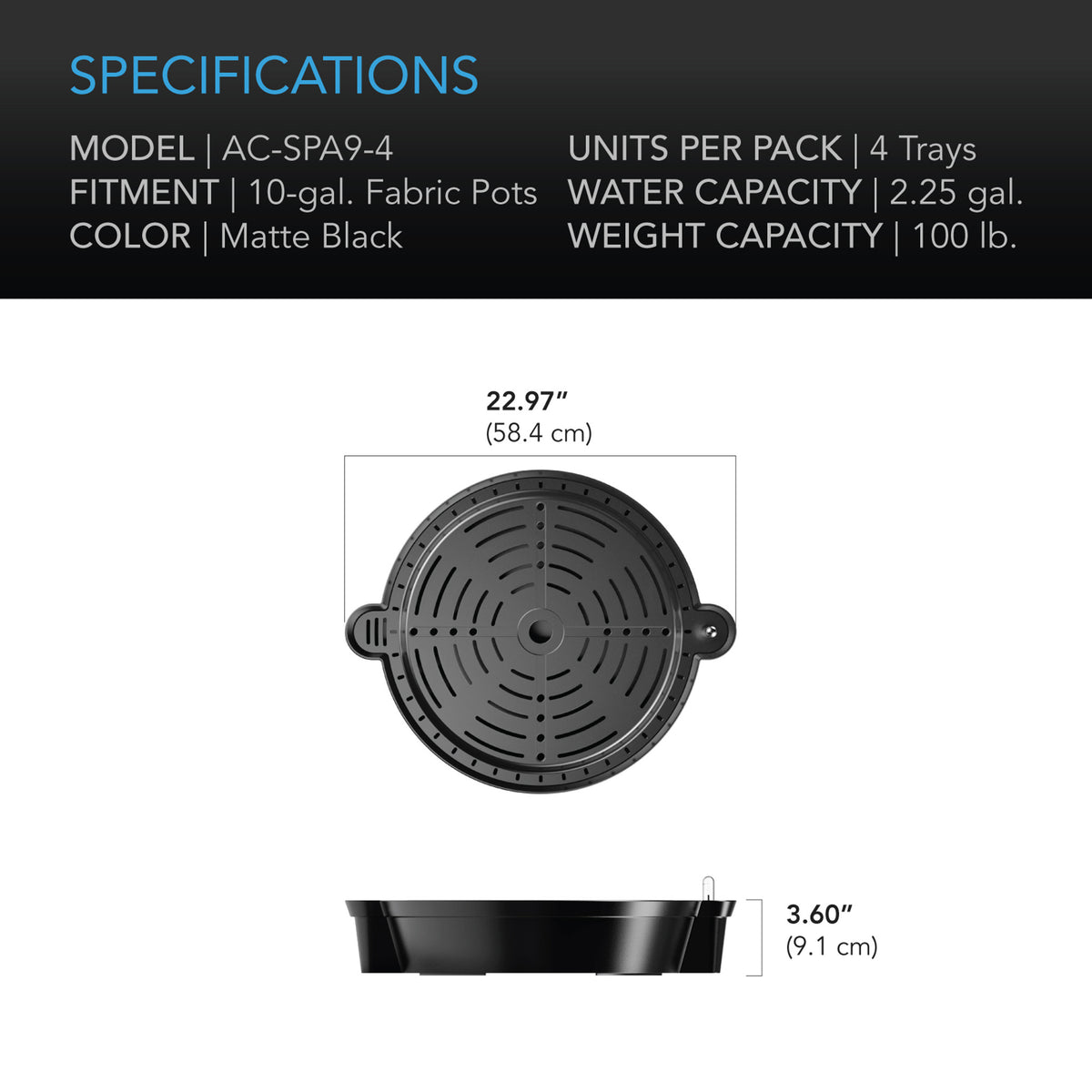 XL Self watering pot specifications