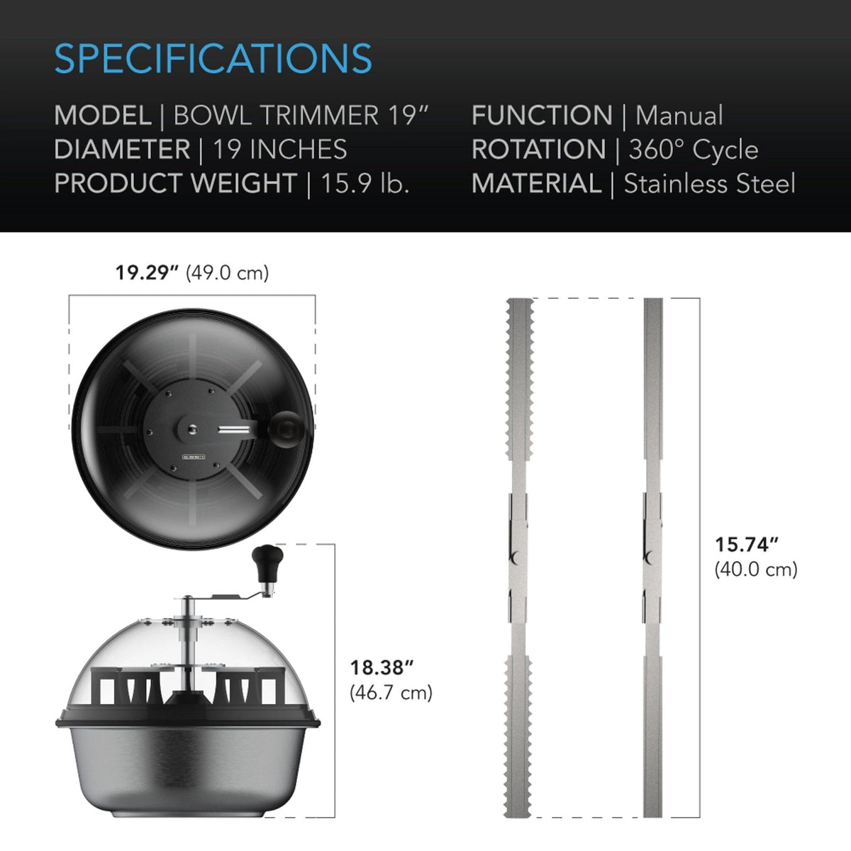 19 inch bowl trimmer AC Infinity