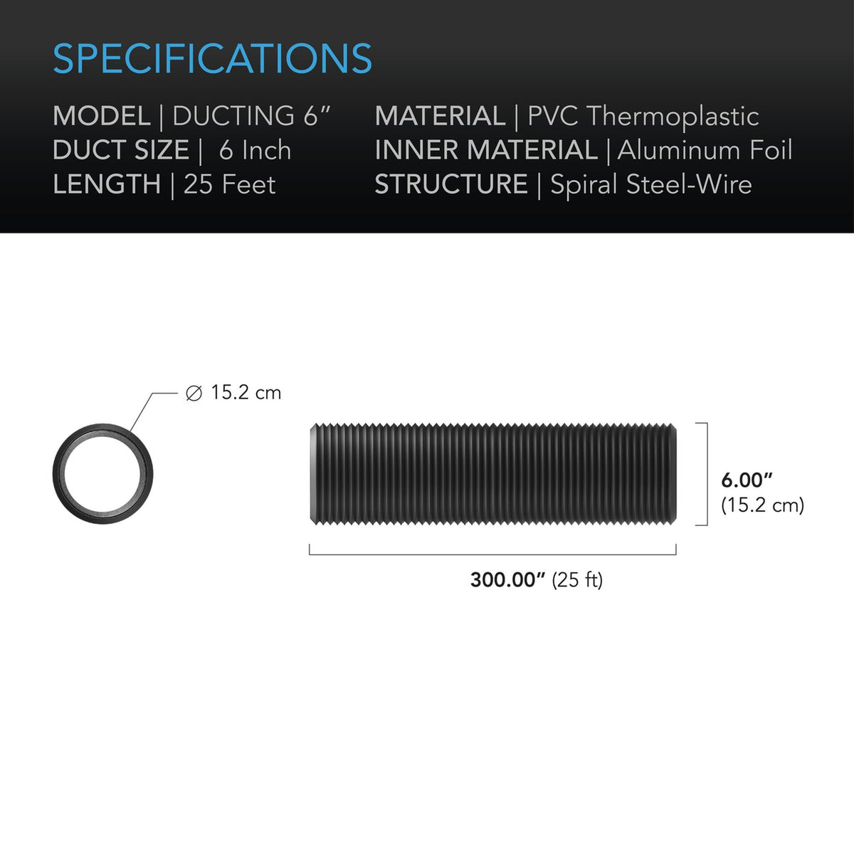 AC Infinity Ducting 6 inch specs