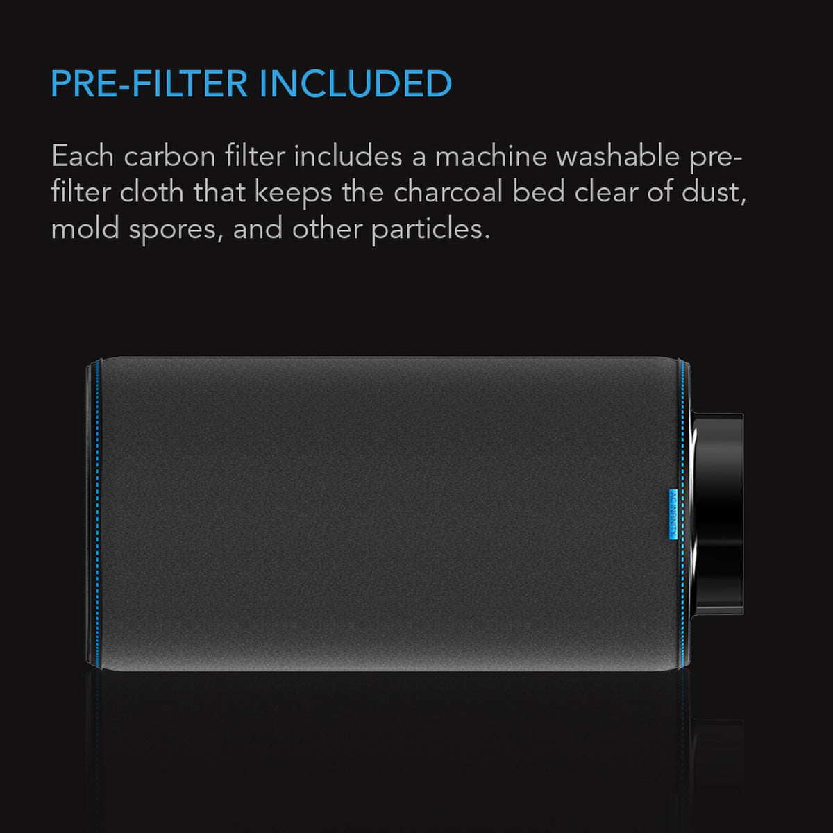AC Infinity carbon filter pre-filter included