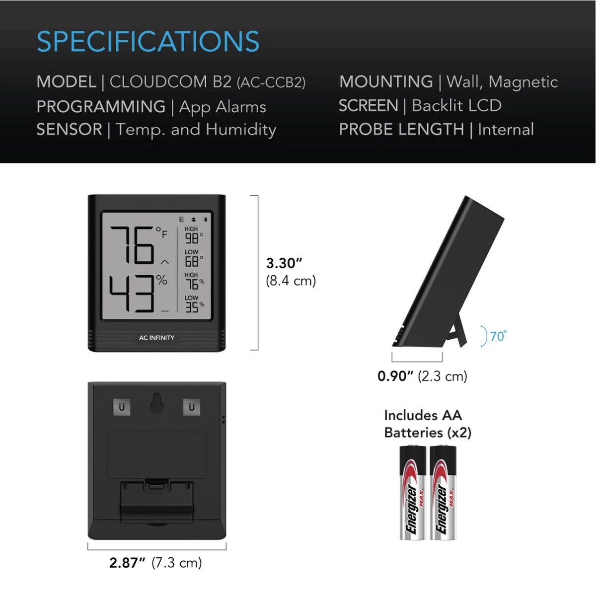 AC Infinity Cloudcom B2 Specifications