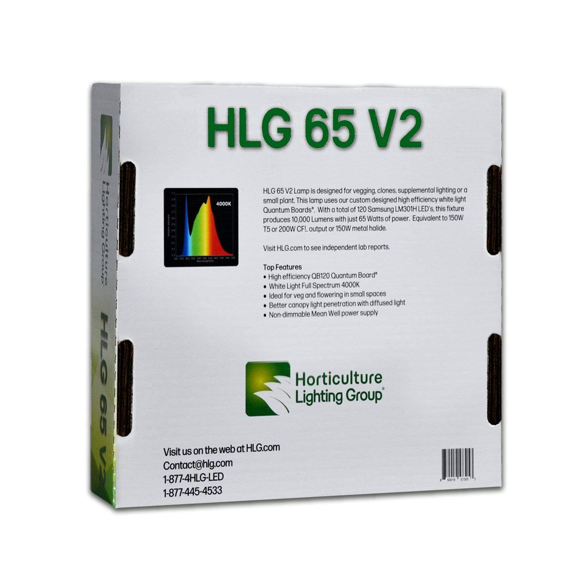 HLG 65 Back of box
