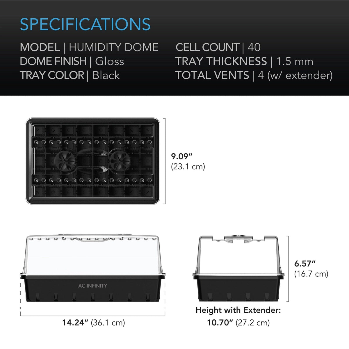 Humidity dome specifications