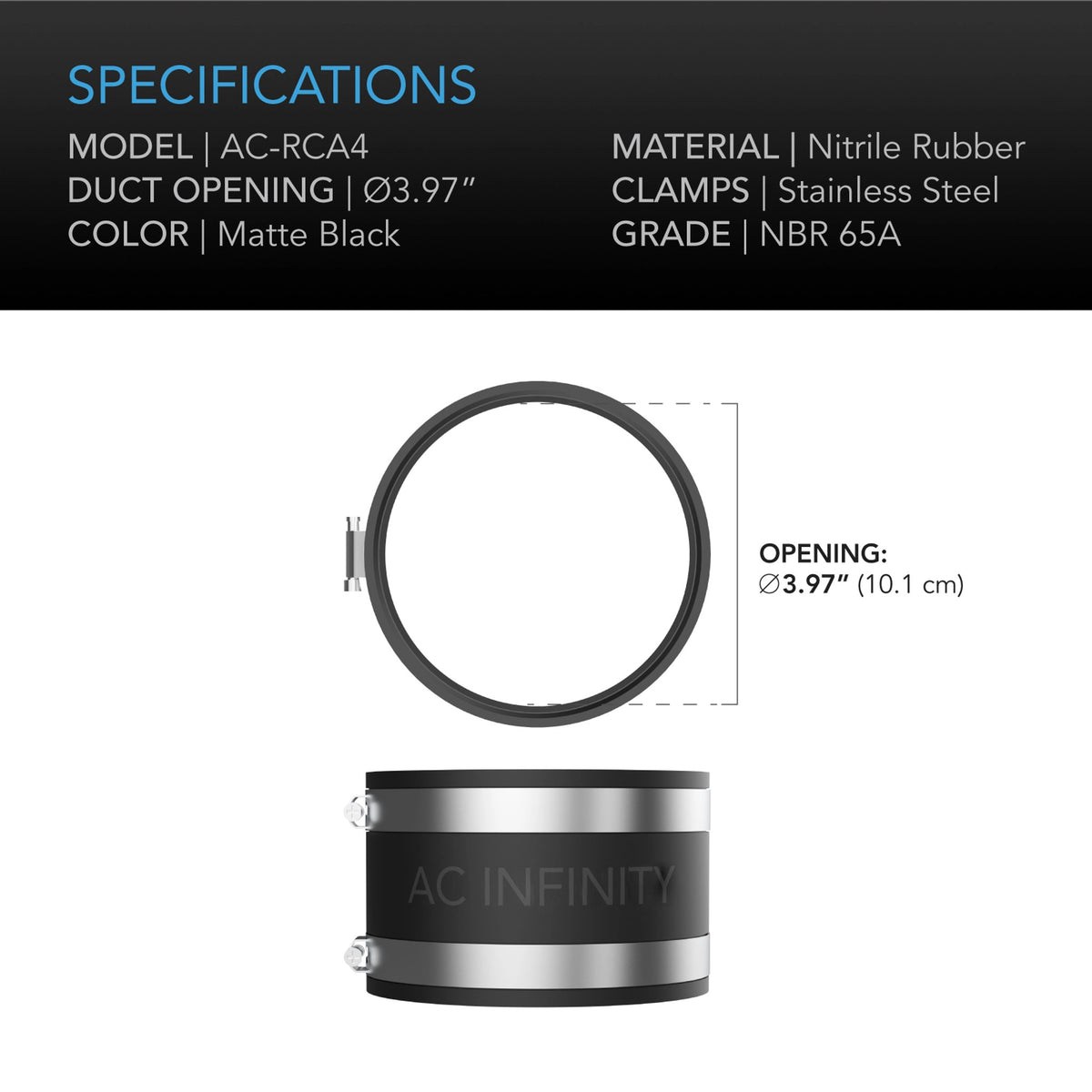 Noise reduction clamp 4 inch specifications