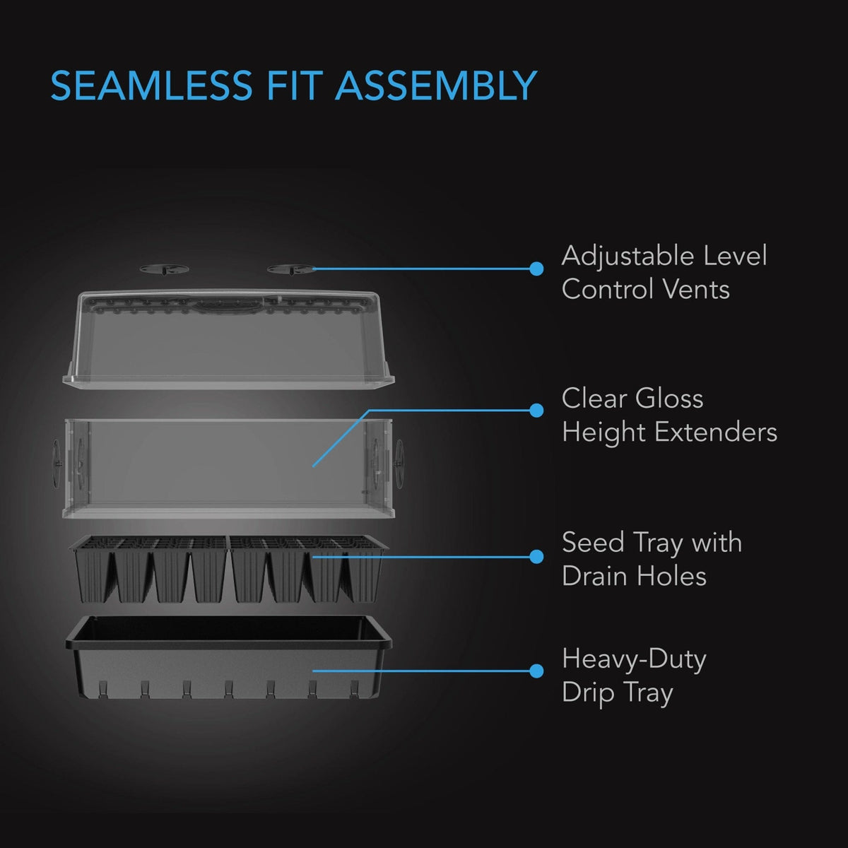Seamless fit assembly with height extender