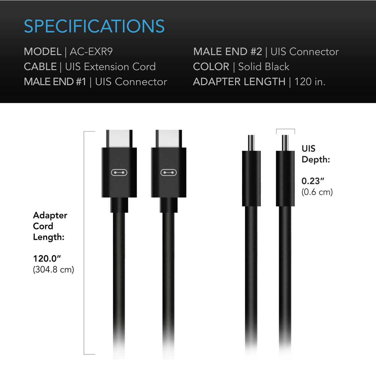 UIS Male to Male Specifications