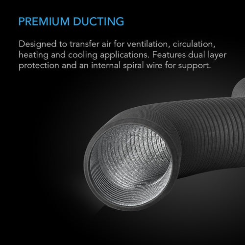 AC Infinity, Flexible Four - Layer Ducting, 25 FT long 7.6 metre, 8 Inch - 200 mm - Quick Bloom Lights