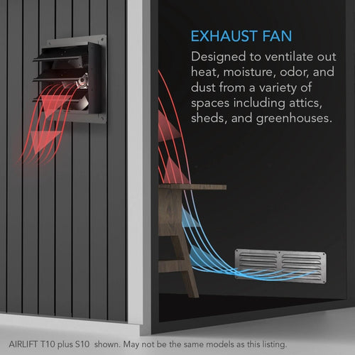 Airlift T10, Shutter Exhaust Ventilation Fan 10", Temperature And Humidity Controller 69 PRO - Quick Bloom Lights