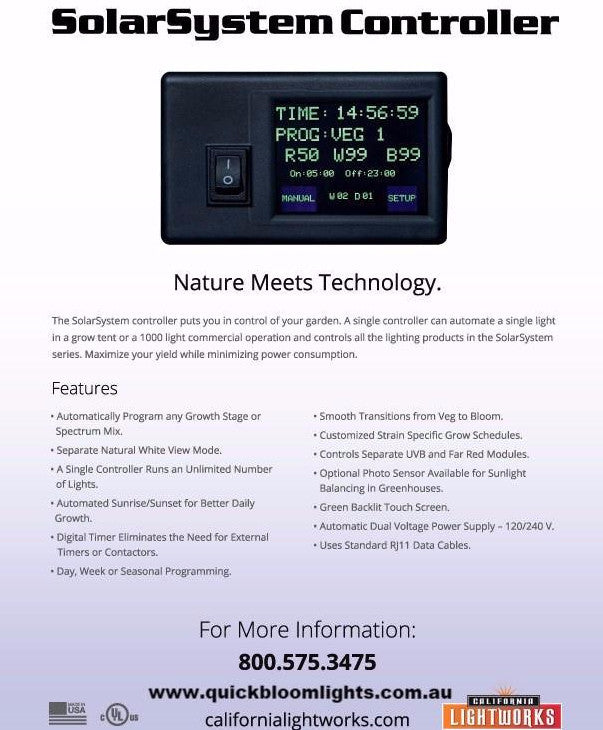 SS550 Controller spec sheet, led grow light