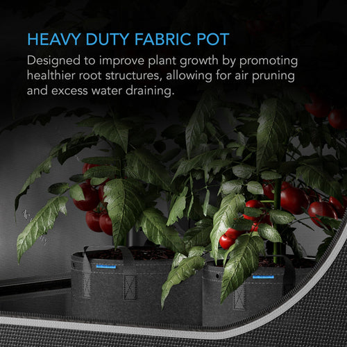 Heavy Duty Fabric Pots, 5 Gallon pots in a 5 pack by AC Infinity - Quick Bloom Lights