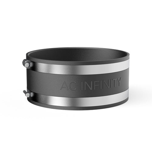 Noise Reduction Clamp, Duct Coupler with Stainless Steel Clamps, 6 inch 150 mm - Quick Bloom Lights