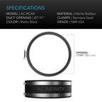 Noise Reduction Clamp, Duct Coupler with Stainless Steel Clamps, 8 inch 200 mm - Quick Bloom Lights