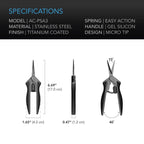 Stainless Steel Pruning Shear, Ergonomic Lightweight, 6.6” Straight Blades - Quick Bloom Lights