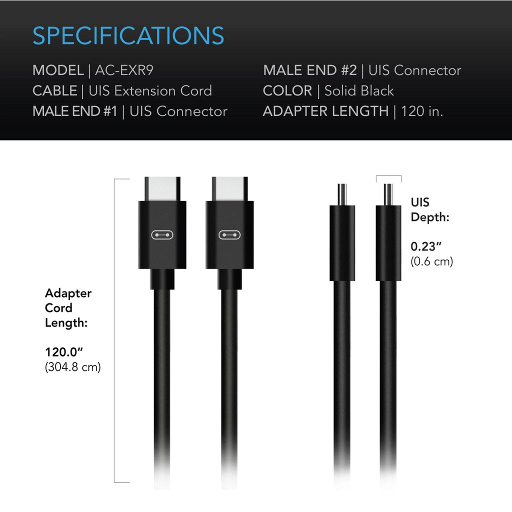 UIS to UIS Extension Cable, Male to Male, 10 ft or 3.05 Metre - Quick Bloom Lights